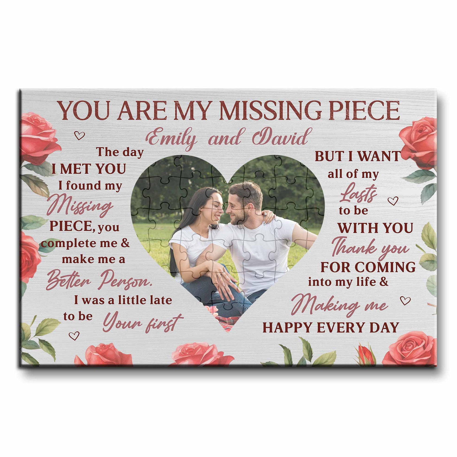 You Are My Missing Piece With Puzzle And Roses