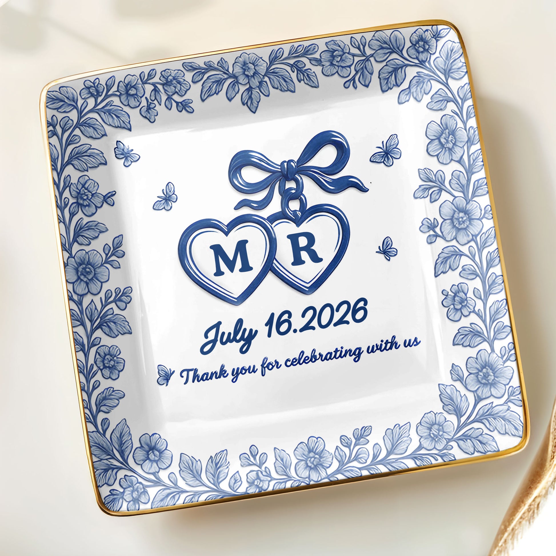 Thank You for Celebrating with Us, Flowers and Hearts