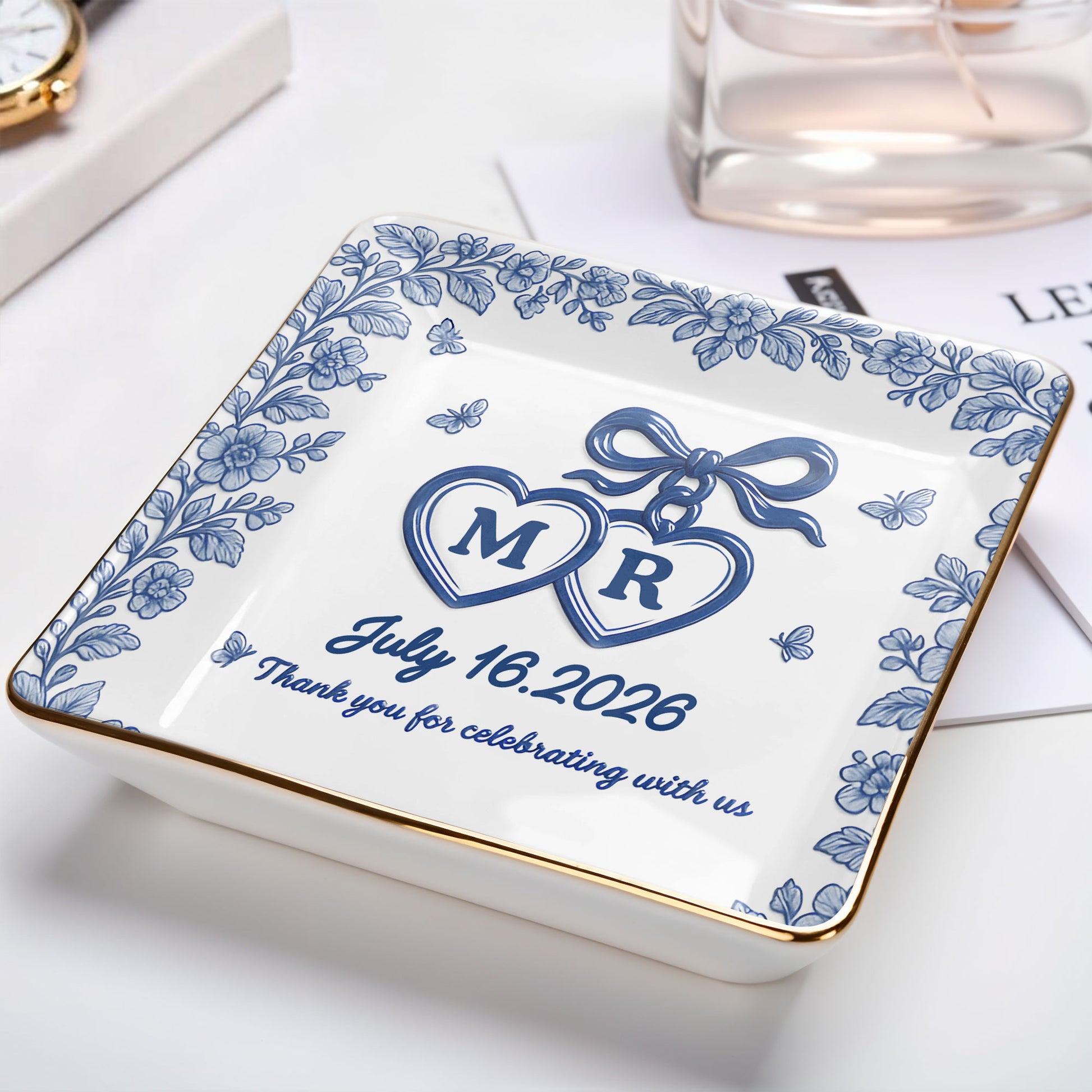 Thank You for Celebrating with Us, Flowers and Hearts