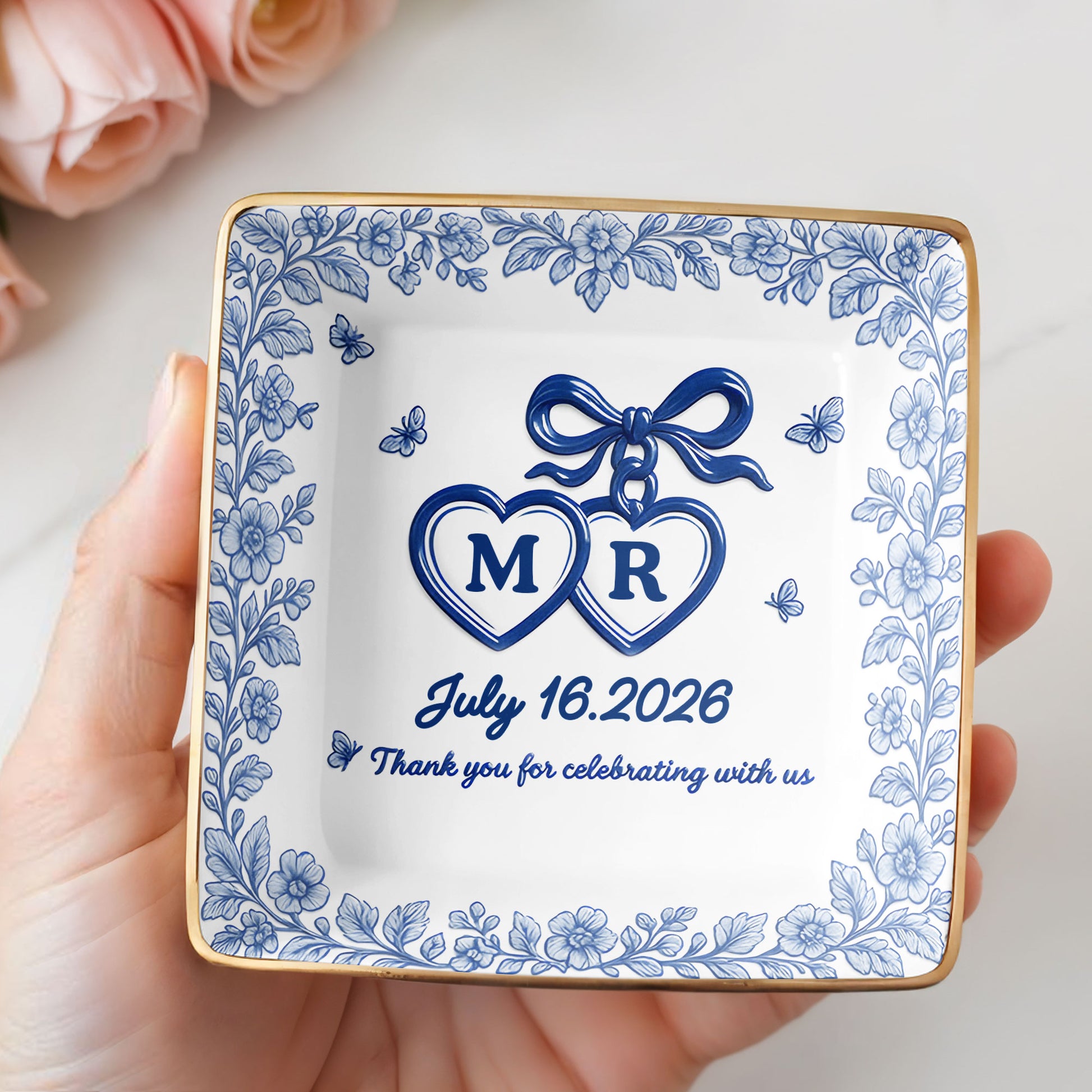 Thank You for Celebrating with Us, Flowers and Hearts