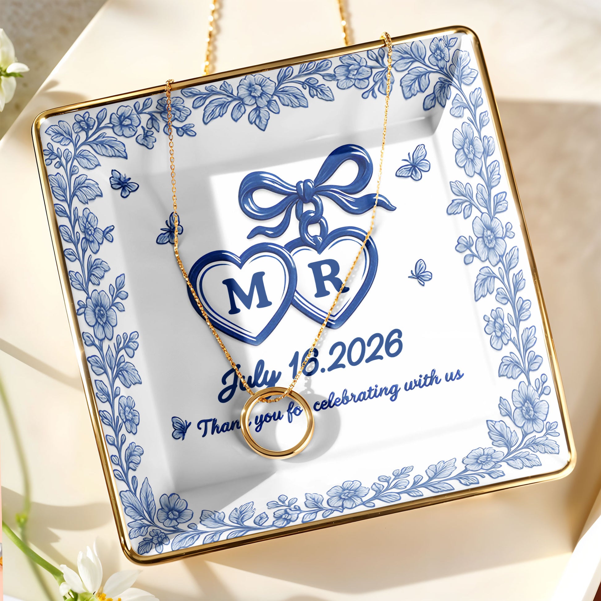 Thank You for Celebrating with Us, Flowers and Hearts