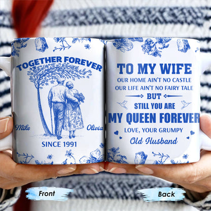 To My Wife You Are My Queen Forever Hearts and Birds Design