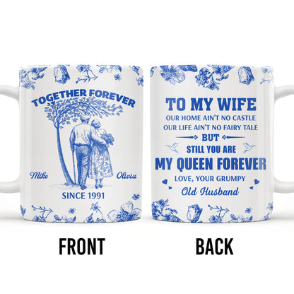 To My Wife You Are My Queen Forever Hearts and Birds Design