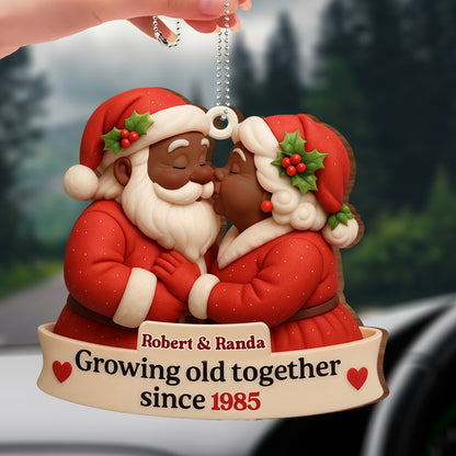 Growing Old Together, Santa Claus And Holly Design