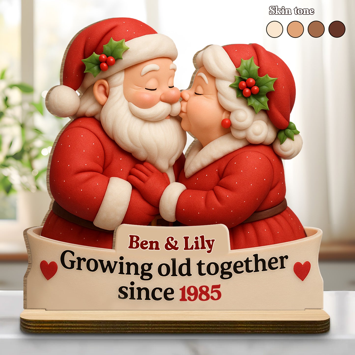 Growing Old Together With Santa Claus Figures
