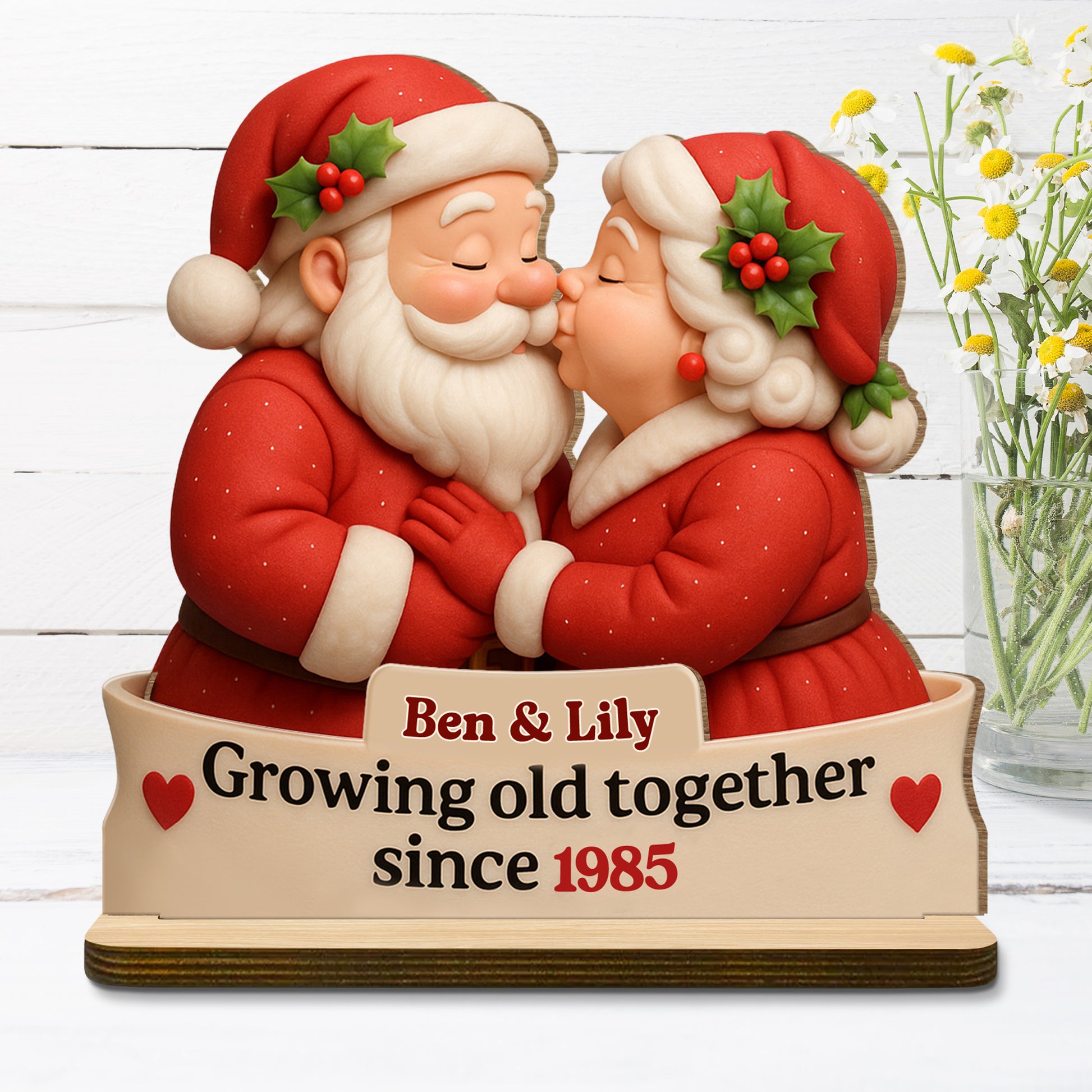 Growing Old Together With Santa Claus Figures