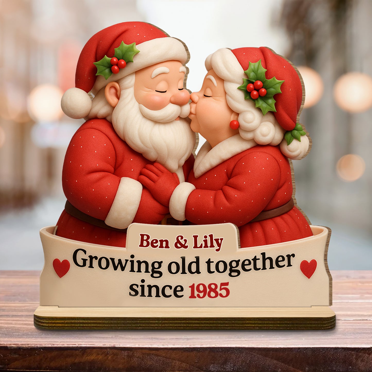 Growing Old Together With Santa Claus Figures