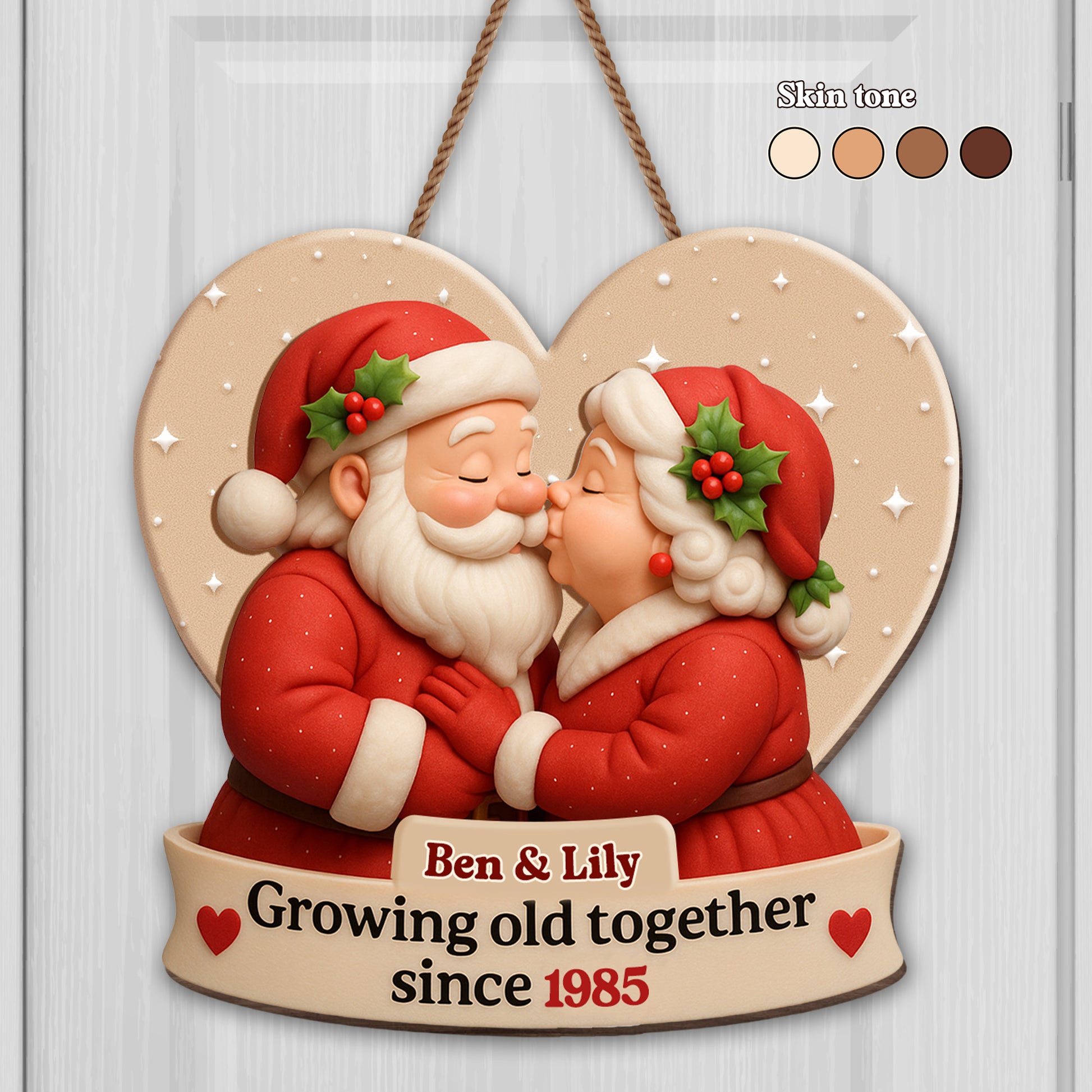 Growing Old Together, Heart-Shaped Santa Claus Design