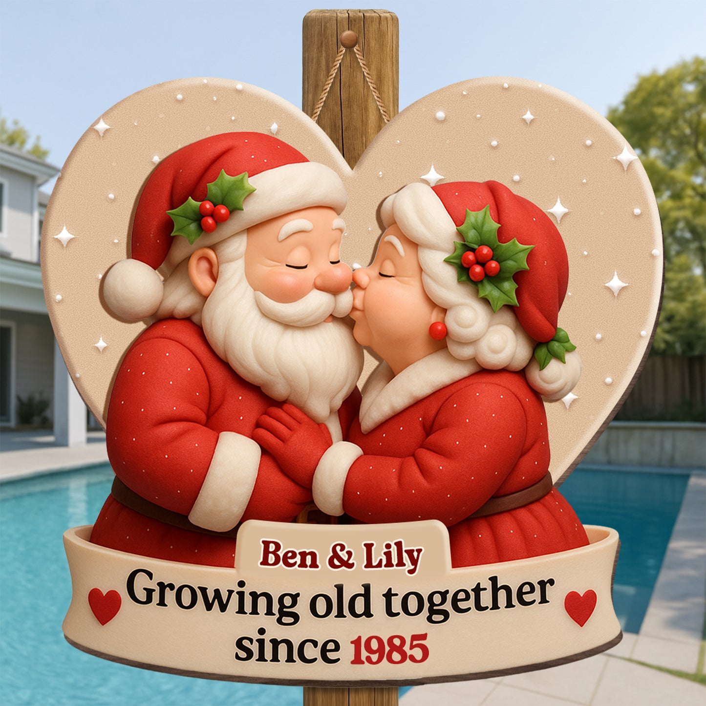 Growing Old Together, Heart-Shaped Santa Claus Design