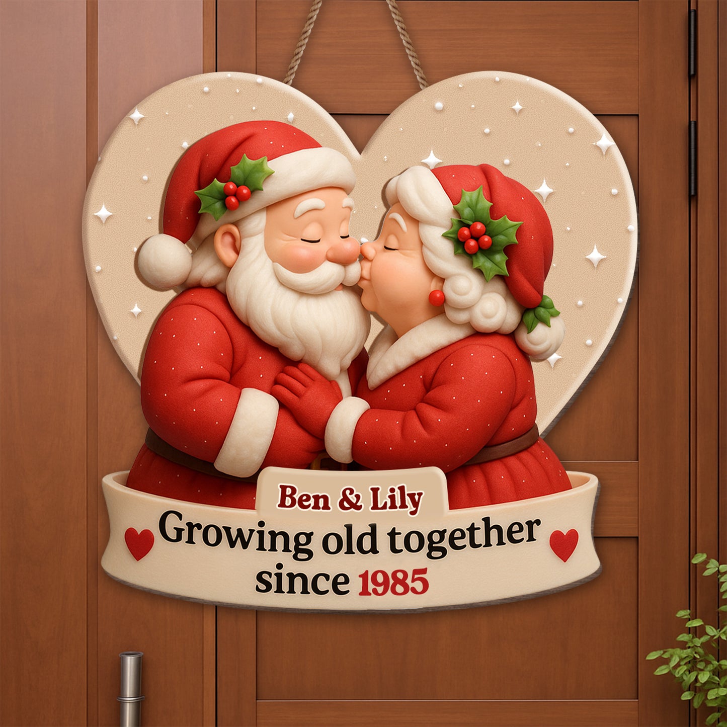 Growing Old Together, Heart-Shaped Santa Claus Design