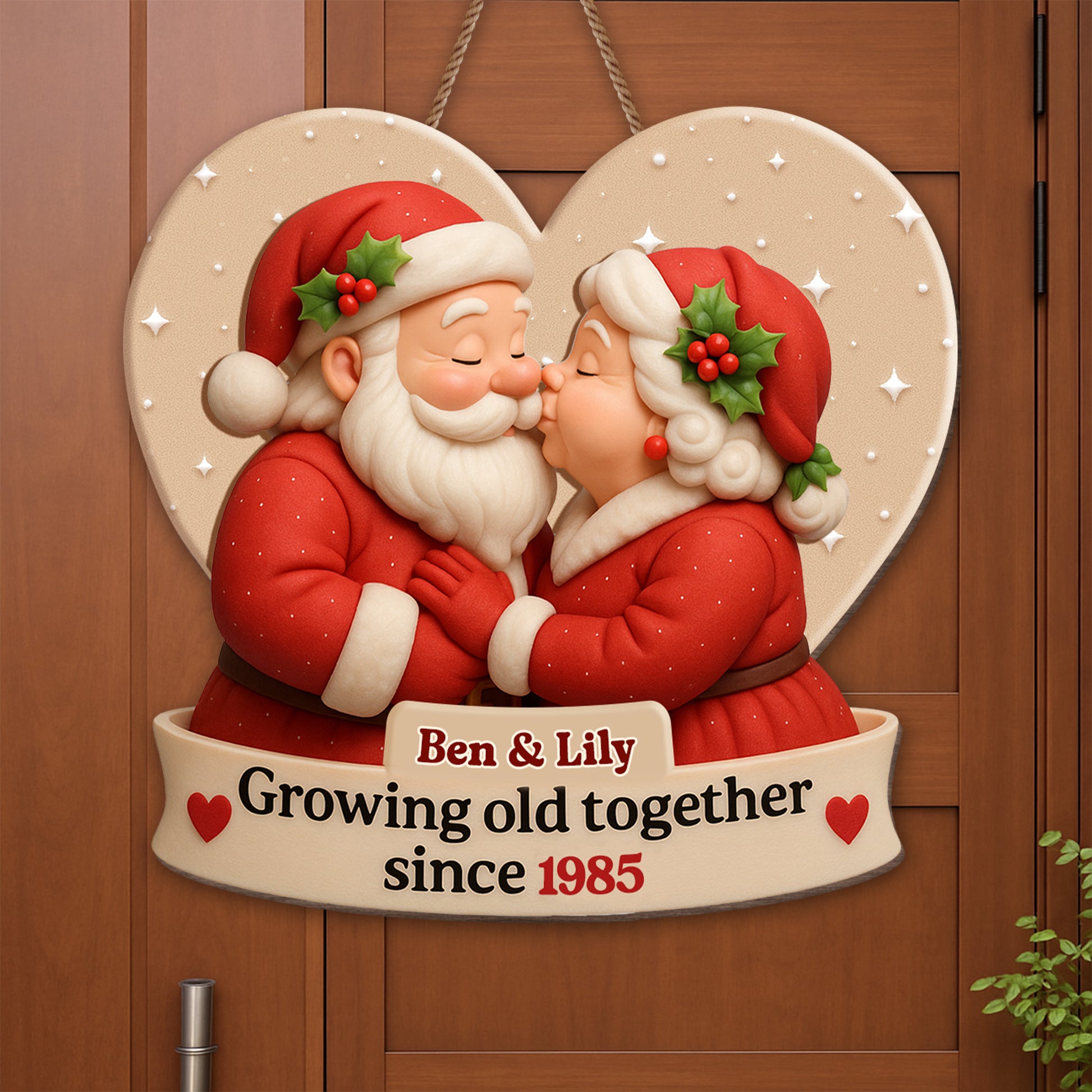 Growing Old Together, Heart-Shaped Santa Claus Design