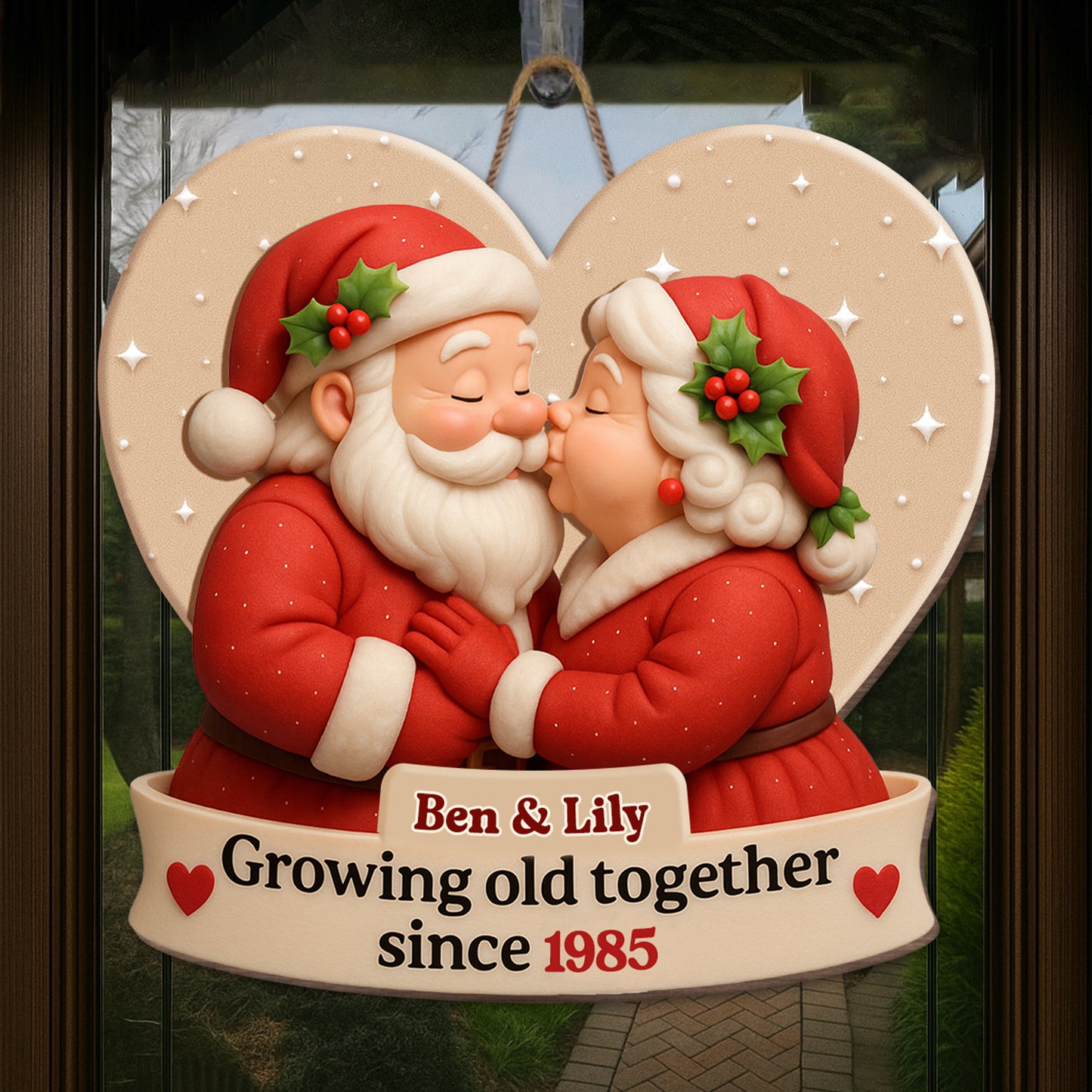 Growing Old Together, Heart-Shaped Santa Claus Design