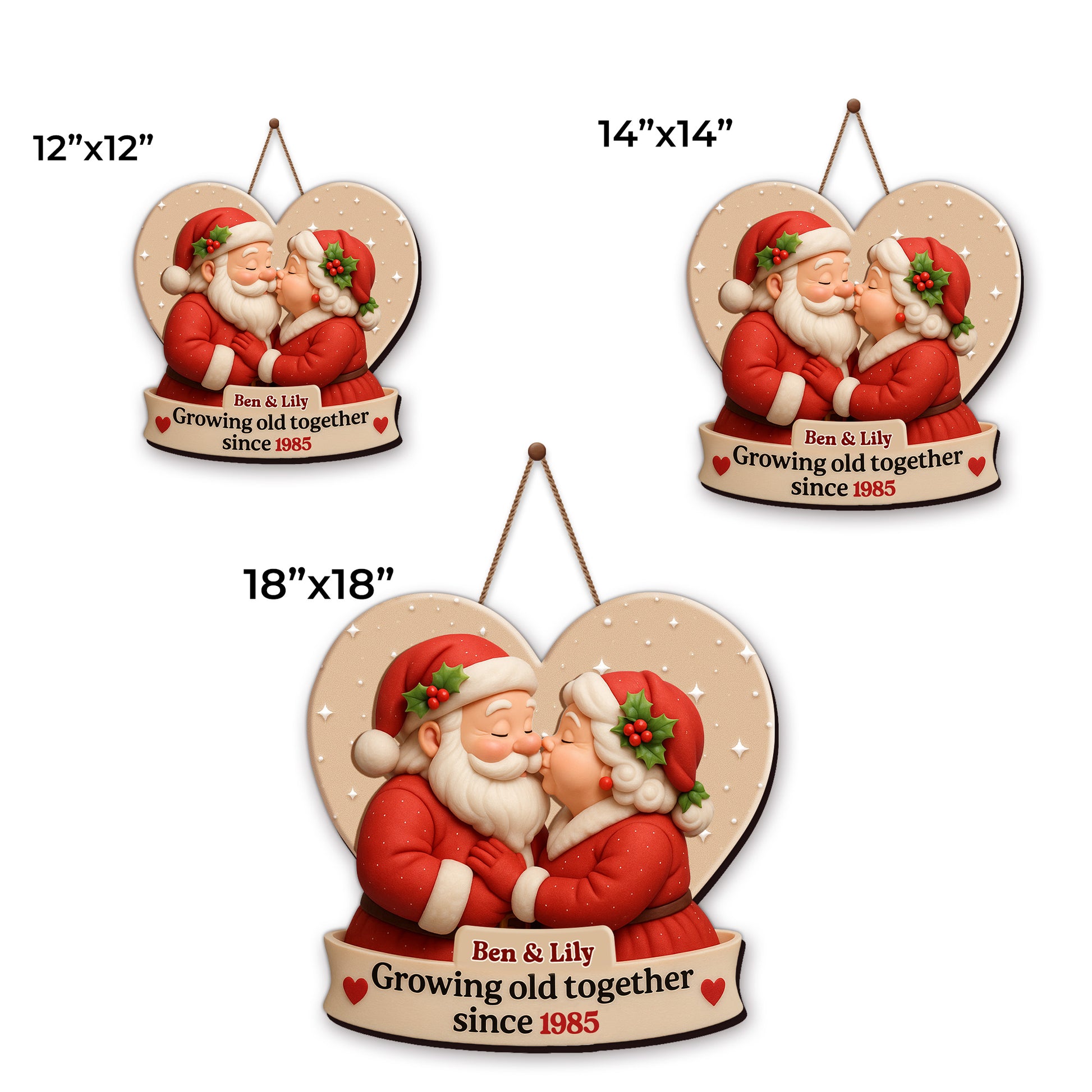 Growing Old Together, Heart-Shaped Santa Claus Design