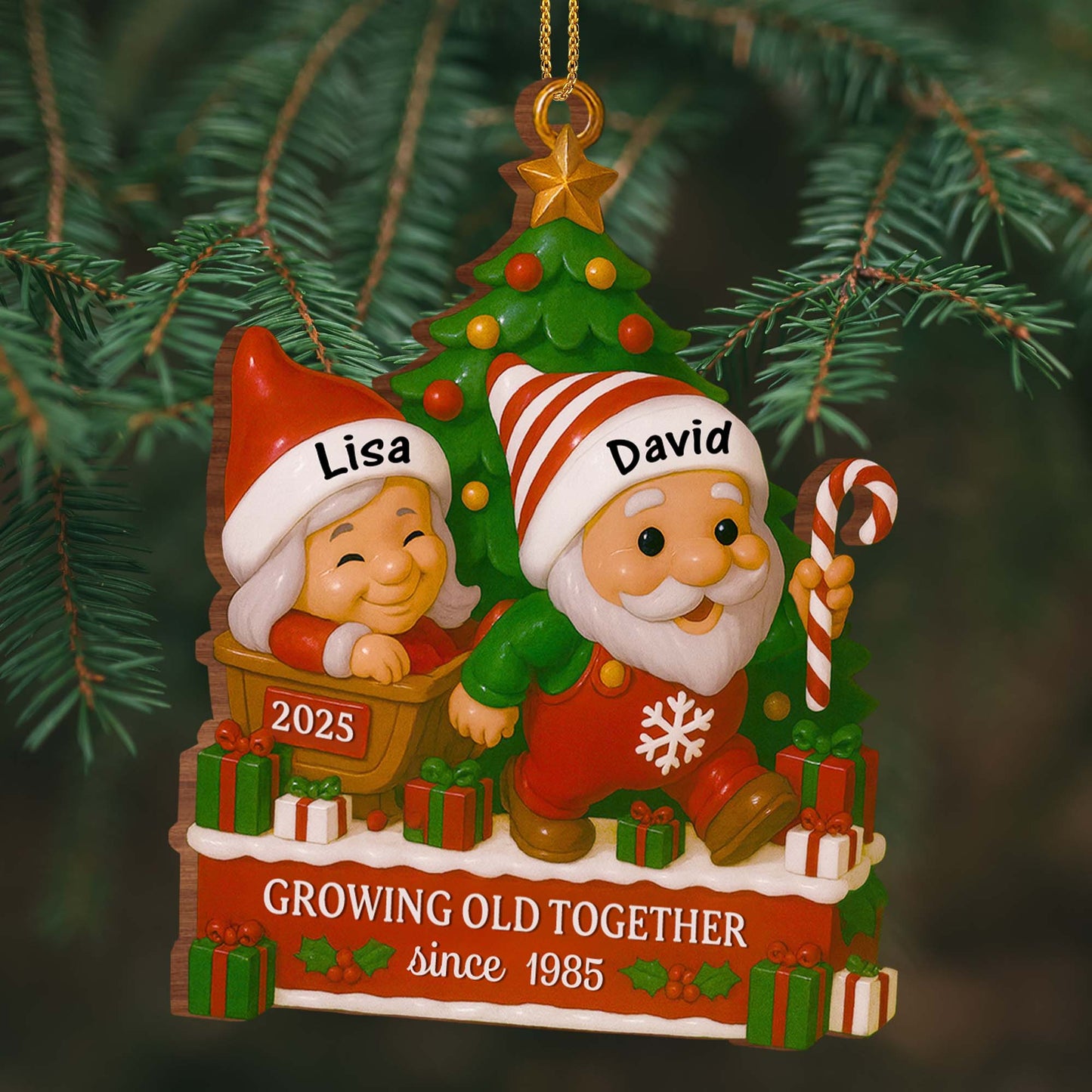 Growing Old Together, Santa Hats And Christmas Tree