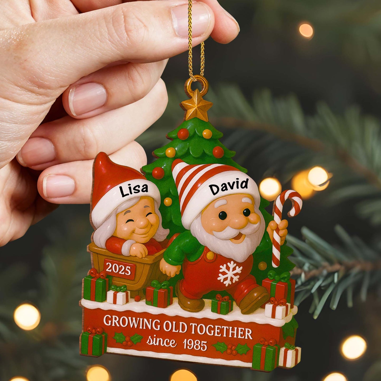 Growing Old Together, Santa Hats And Christmas Tree