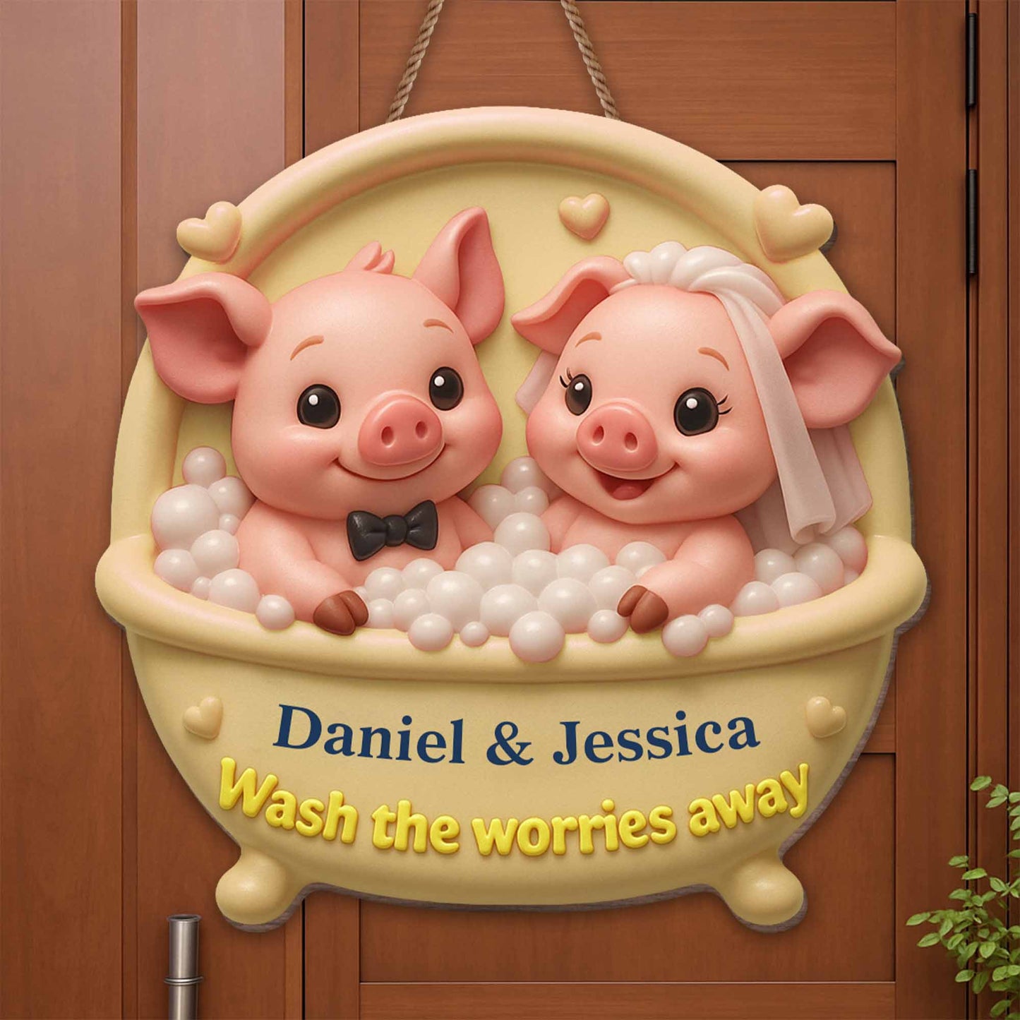 Wash The Worries Away With Cute Pigs In A Tub