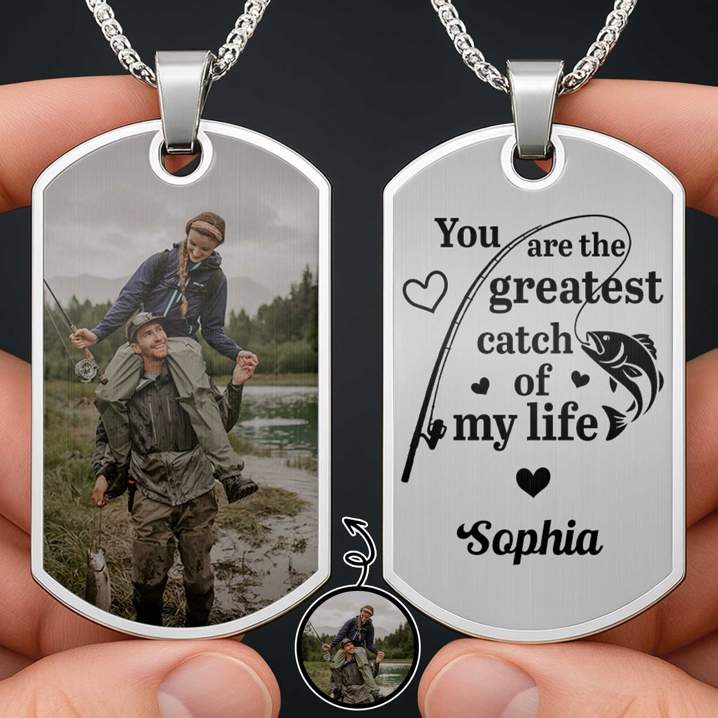 You Are The Greatest Catch Of My Life, Fish and Hearts Design