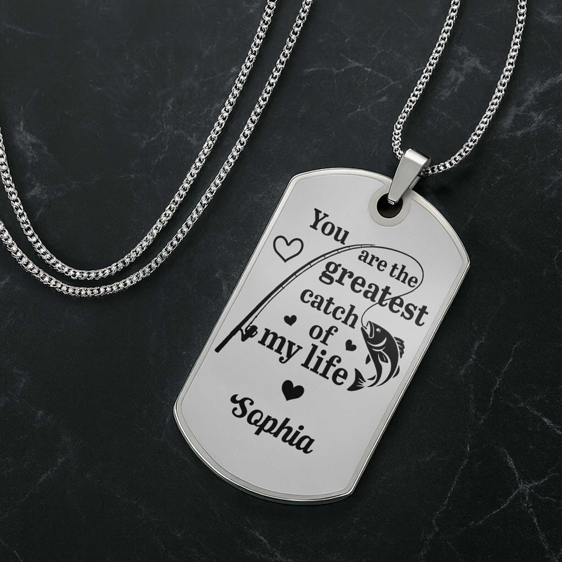 You Are The Greatest Catch Of My Life, Fish and Hearts Design