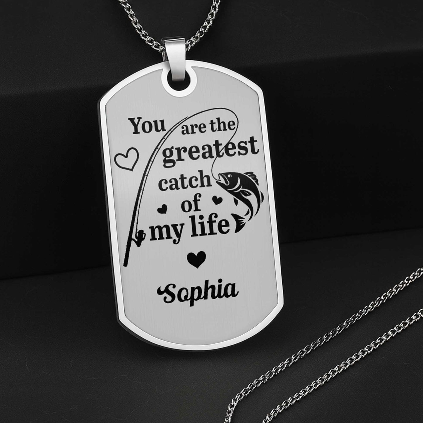 You Are The Greatest Catch Of My Life, Fish and Hearts Design