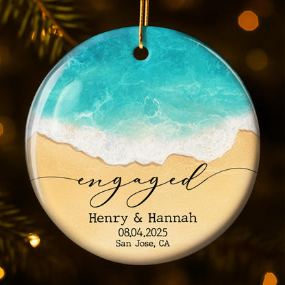 Engaged, Ocean And Beach Scene