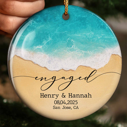 Engaged, Ocean And Beach Scene