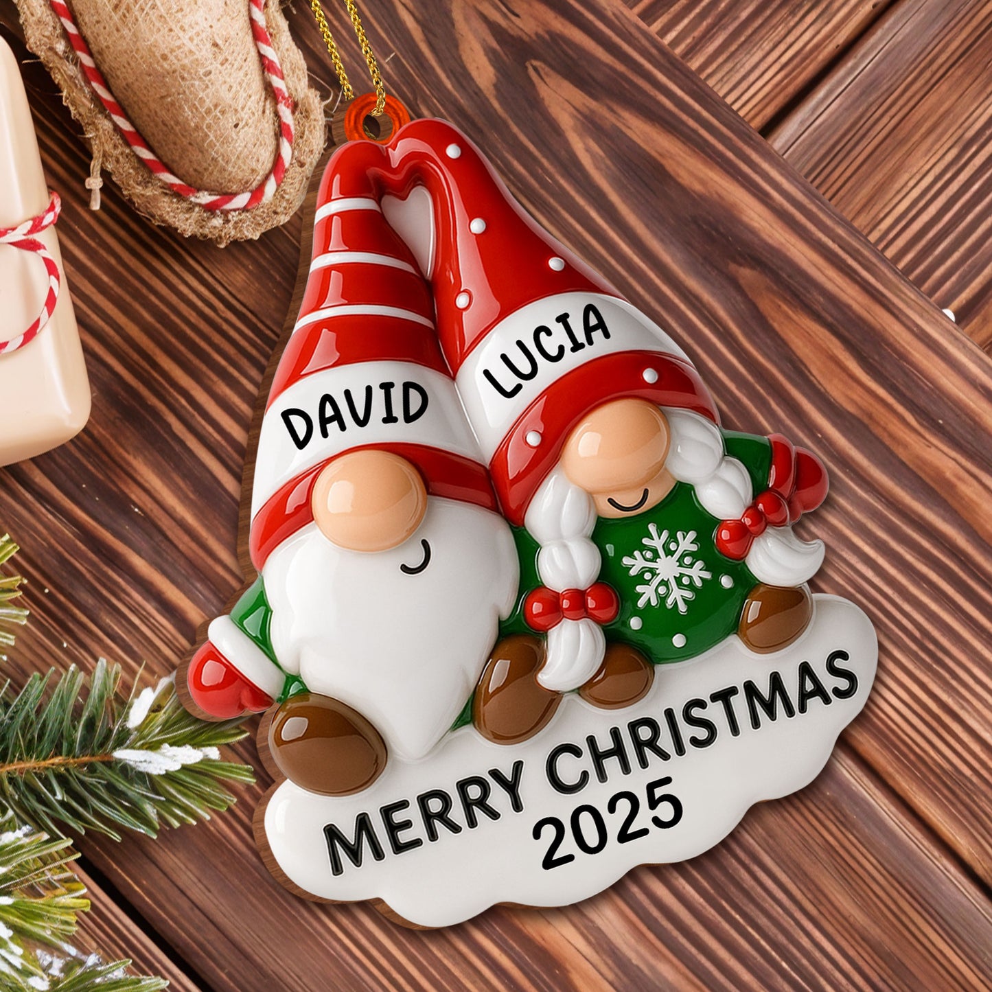 Merry Christmas Festive Snowman Ornament