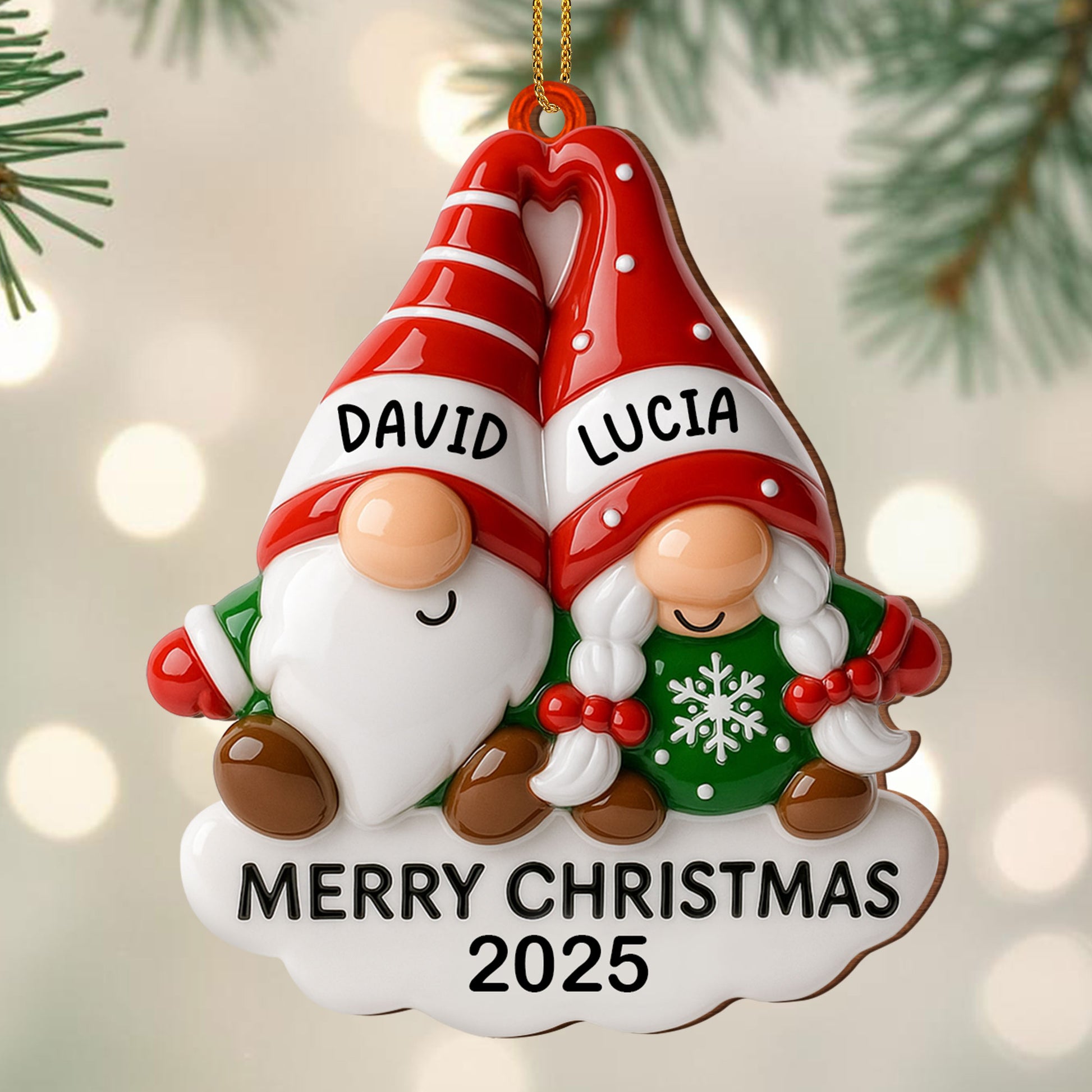 Merry Christmas Festive Snowman Ornament