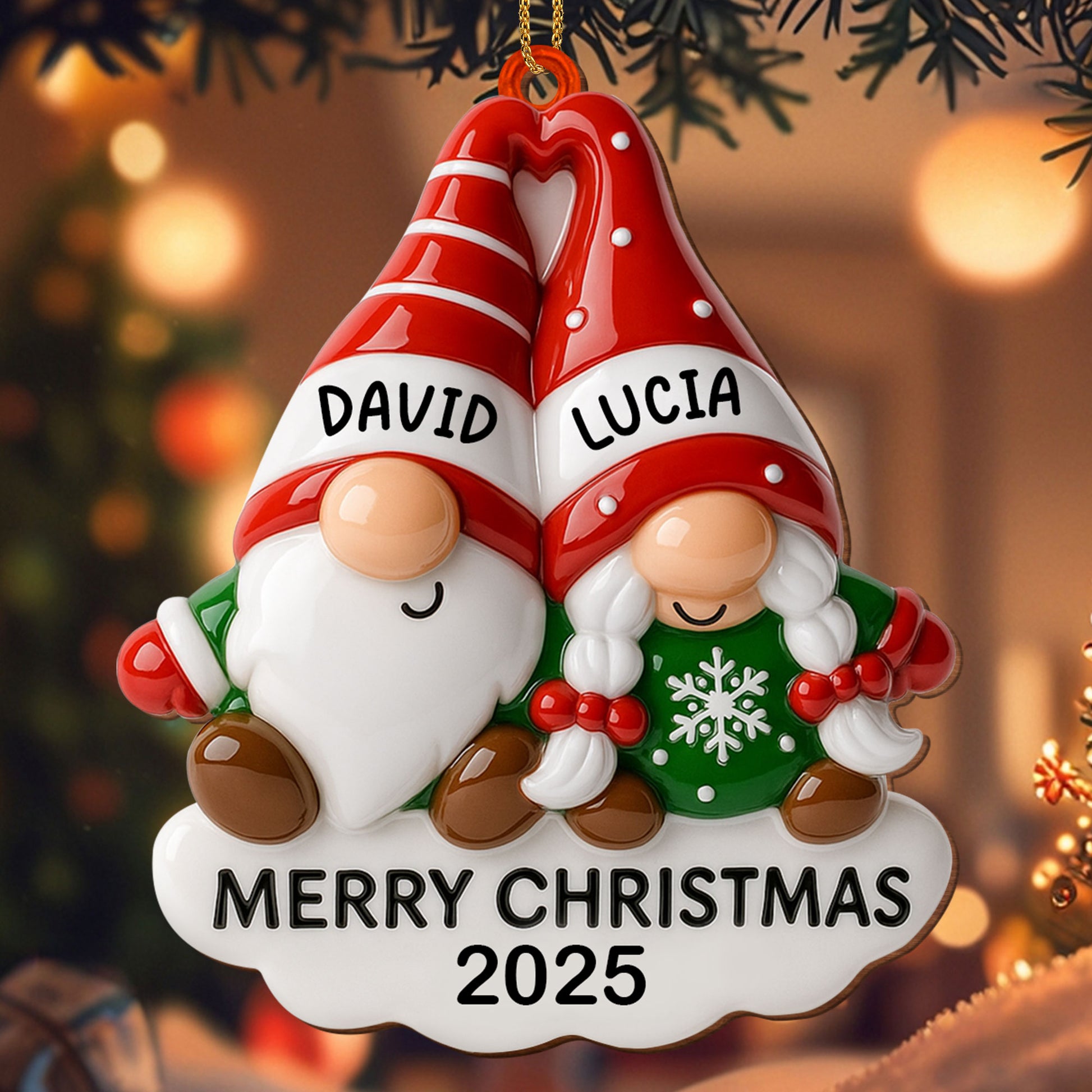 Merry Christmas Festive Snowman Ornament