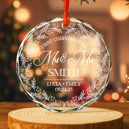 First Christmas as Mr and Mrs, Leaves and Vines Design