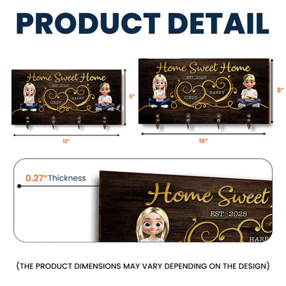 Home Sweet Home With Heart Design And Cartoon Characters