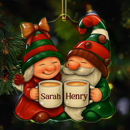 Christmas Cheer Elf and Gnome Sharing a Toast