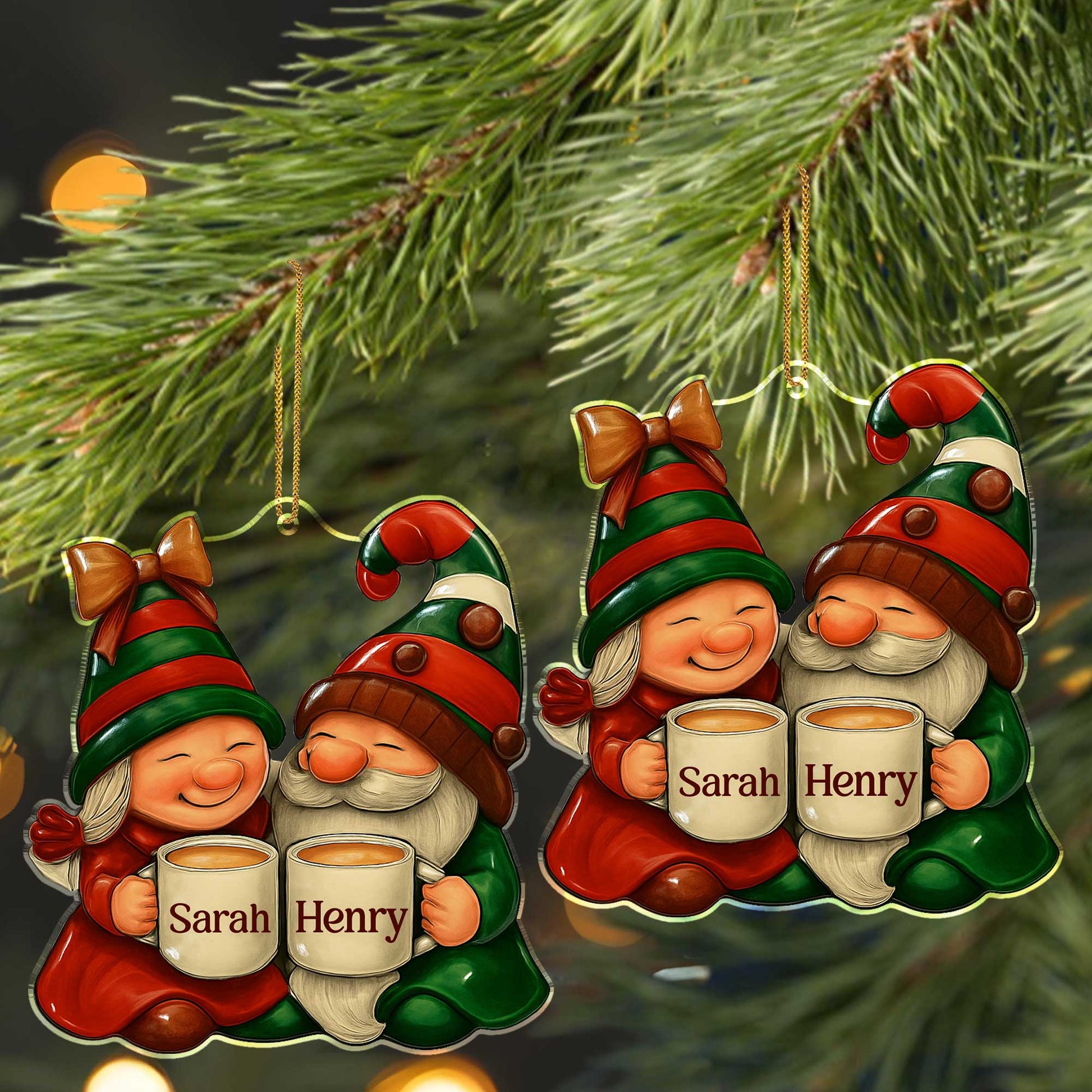 Christmas Cheer Elf and Gnome Sharing a Toast