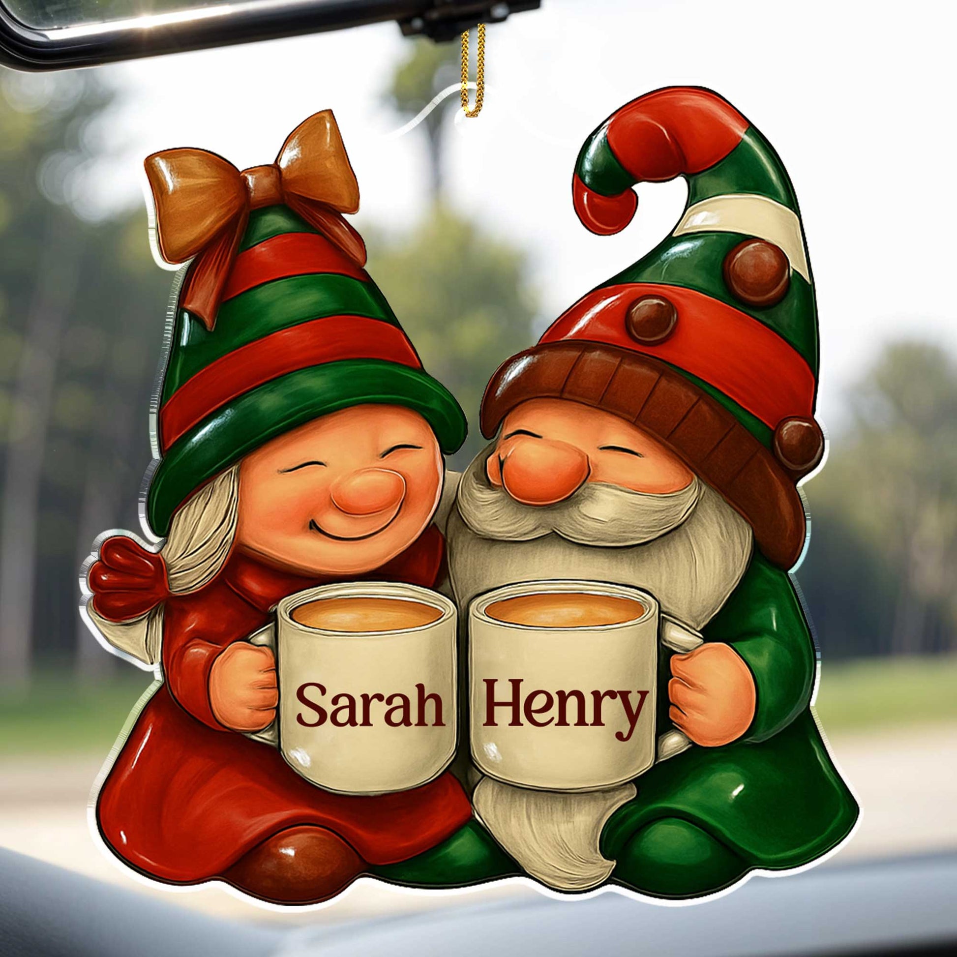 Christmas Cheer Elf and Gnome Sharing a Toast