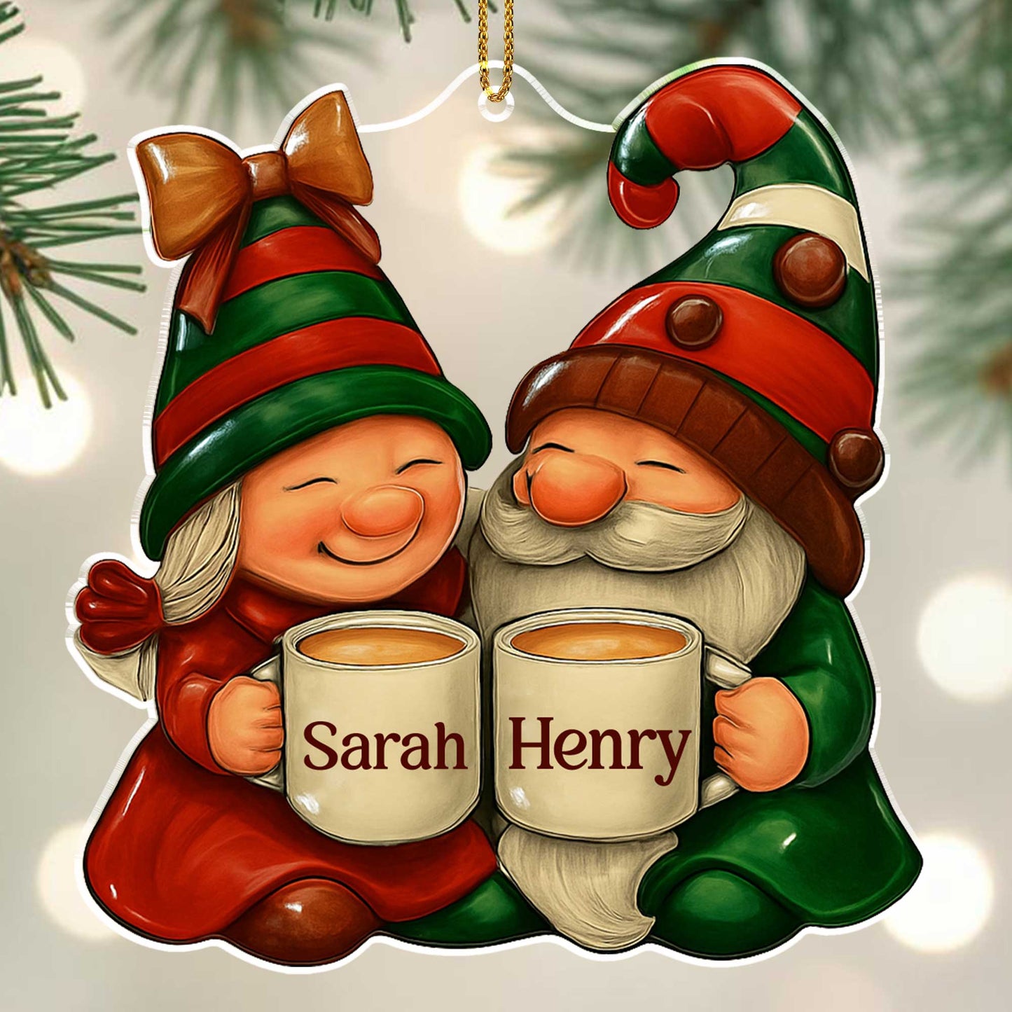 Christmas Cheer Elf and Gnome Sharing a Toast