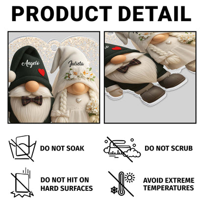 Customizable Bridal And Groom Gnomes Keychain