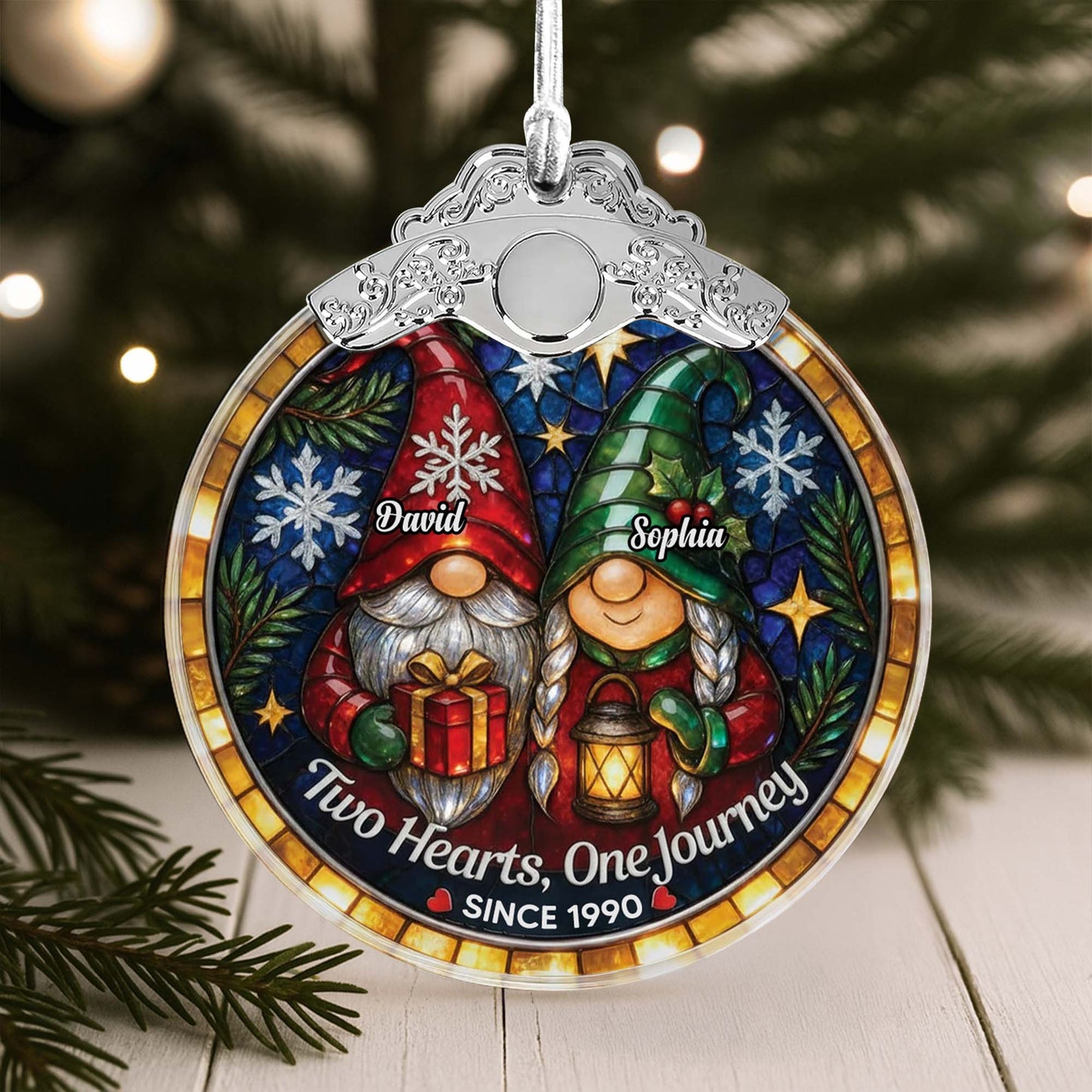 Two Hearts One Journey, Gnomes With Gifts And Lantern