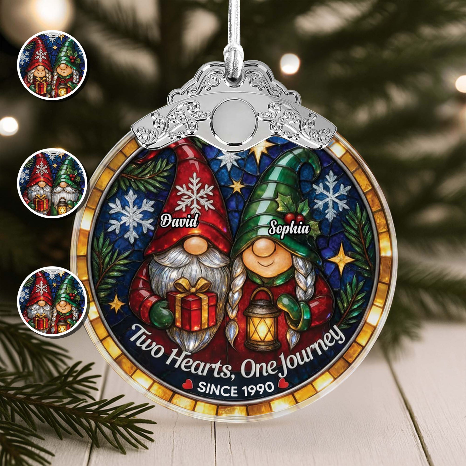 Two Hearts One Journey, Gnomes With Gifts And Lantern