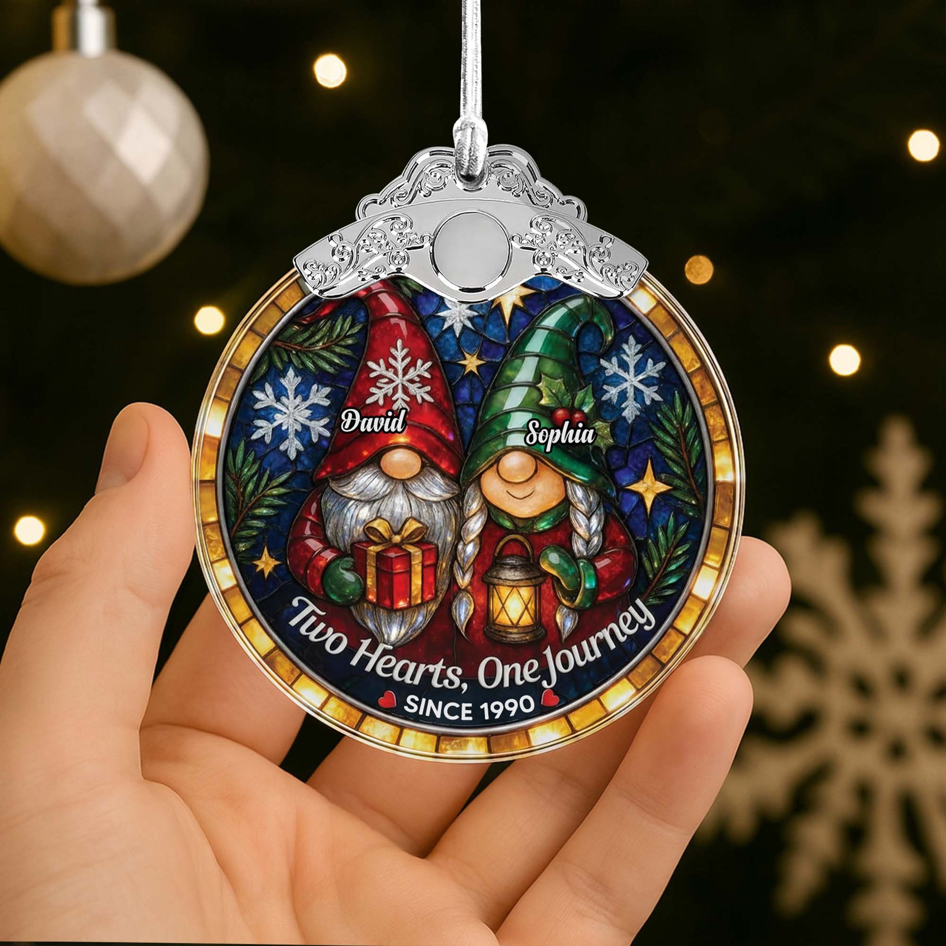 Two Hearts One Journey, Gnomes With Gifts And Lantern