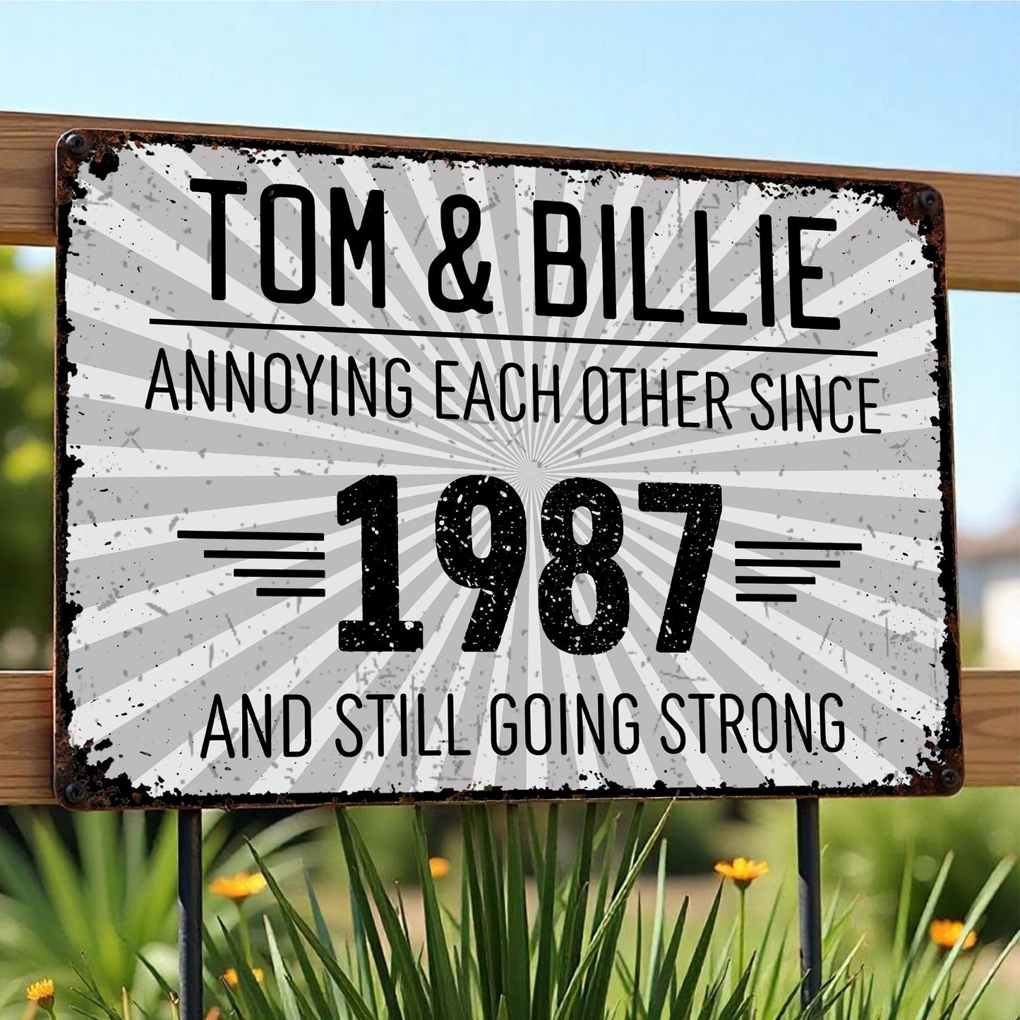Annoying Each Other Since And Still Going Strong - Personalized Metal Sign - CPL523_MSIGN