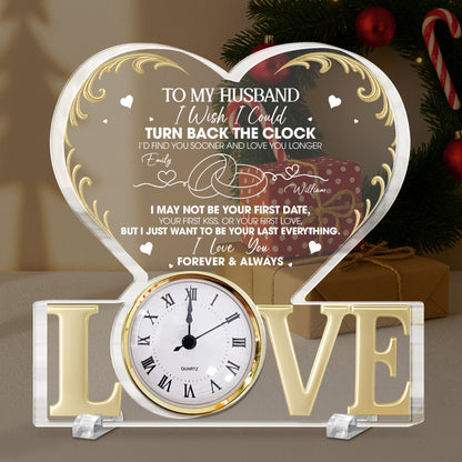 To My Husband, Forever & Always Heart Clock