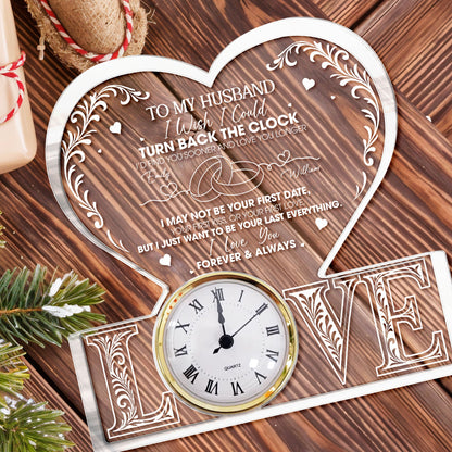 To My Husband, Forever & Always Heart Clock