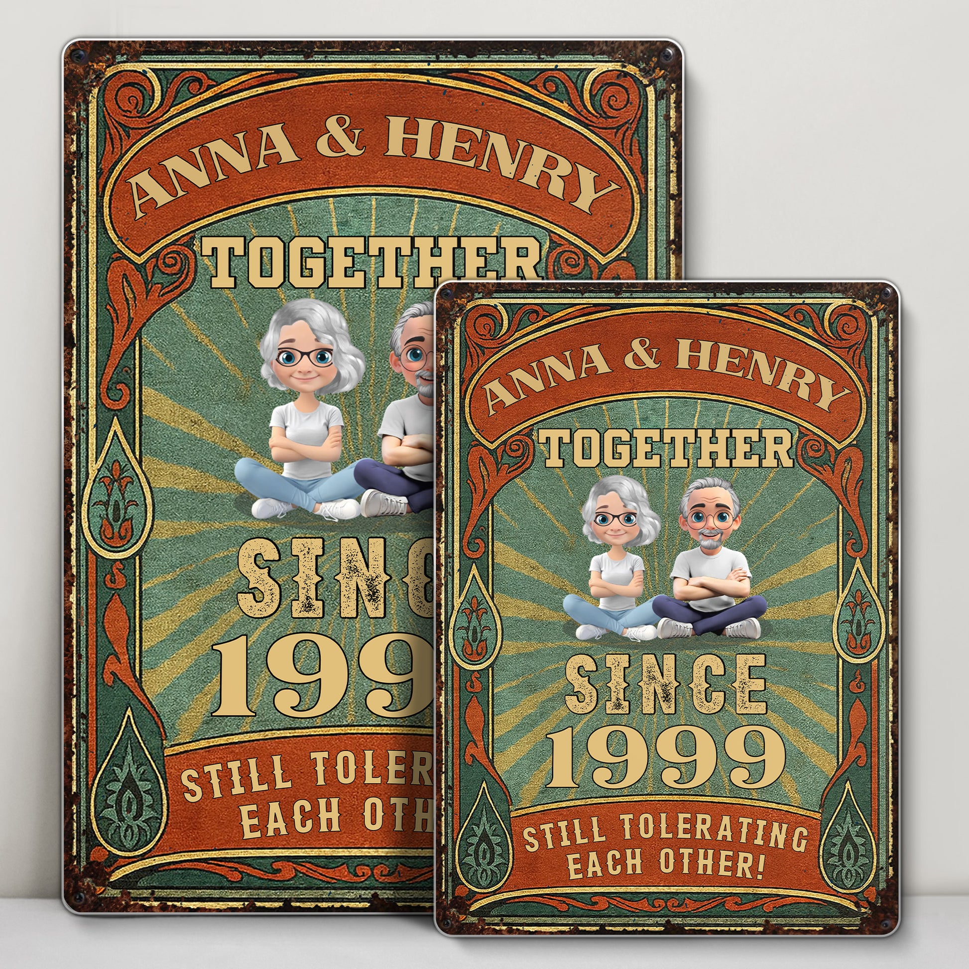 Together Since, Still Tolerating Each Other, Couple Vintage Design