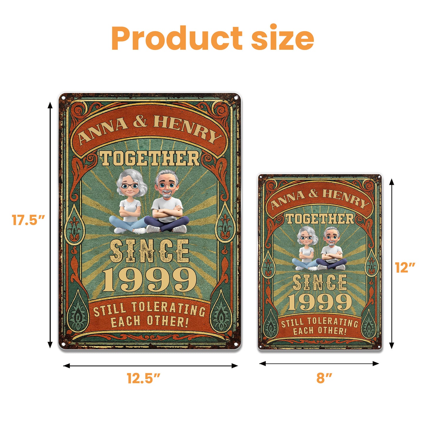 Together Since, Still Tolerating Each Other, Couple Vintage Design