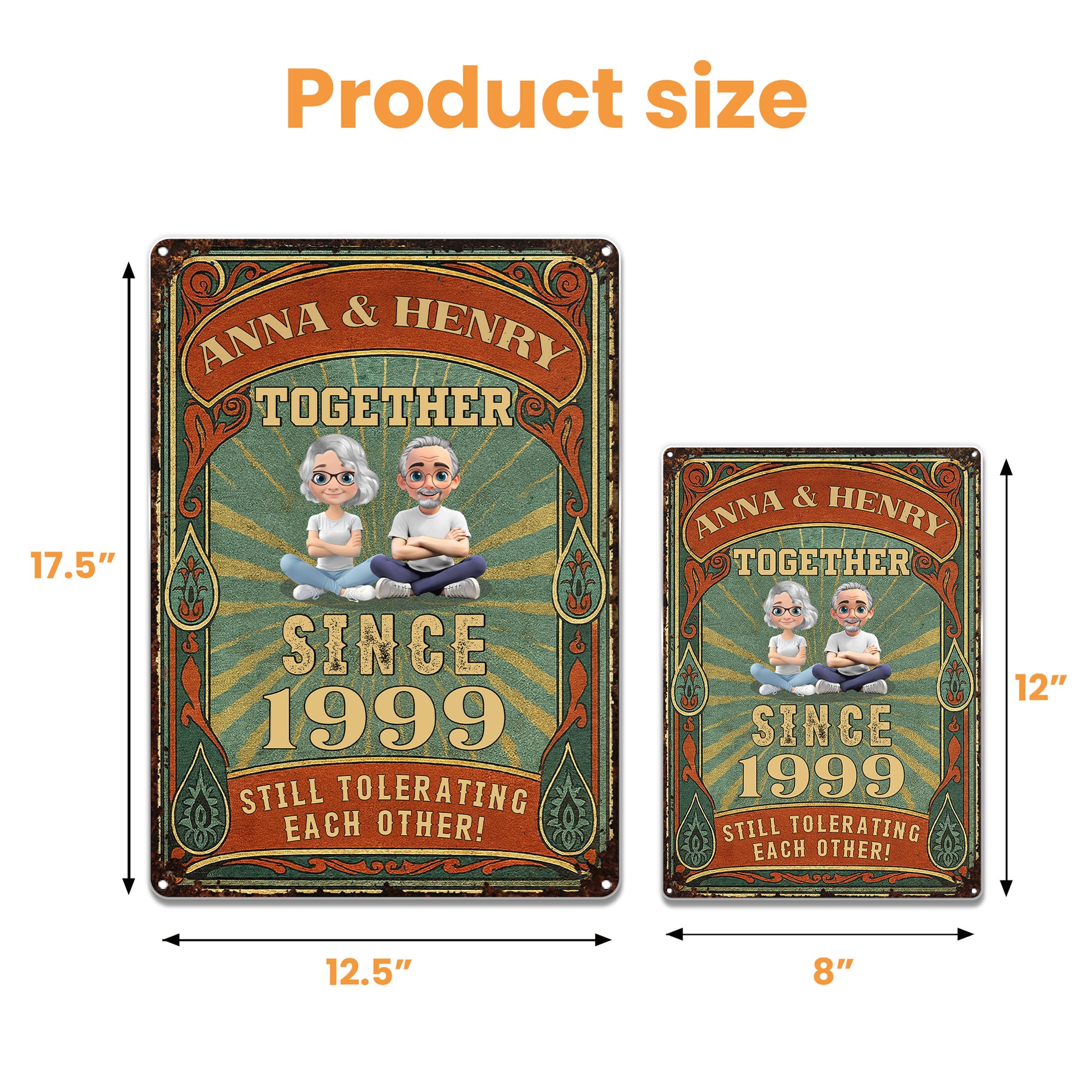 Together Since, Still Tolerating Each Other, Couple Vintage Design