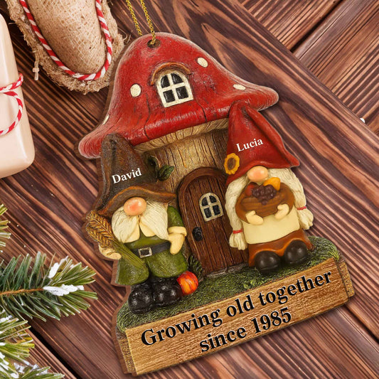 Growing Old Together Gnome Couple Ornament