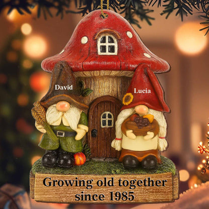 Growing Old Together Gnome Couple Ornament