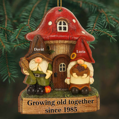 Growing Old Together Gnome Couple Ornament