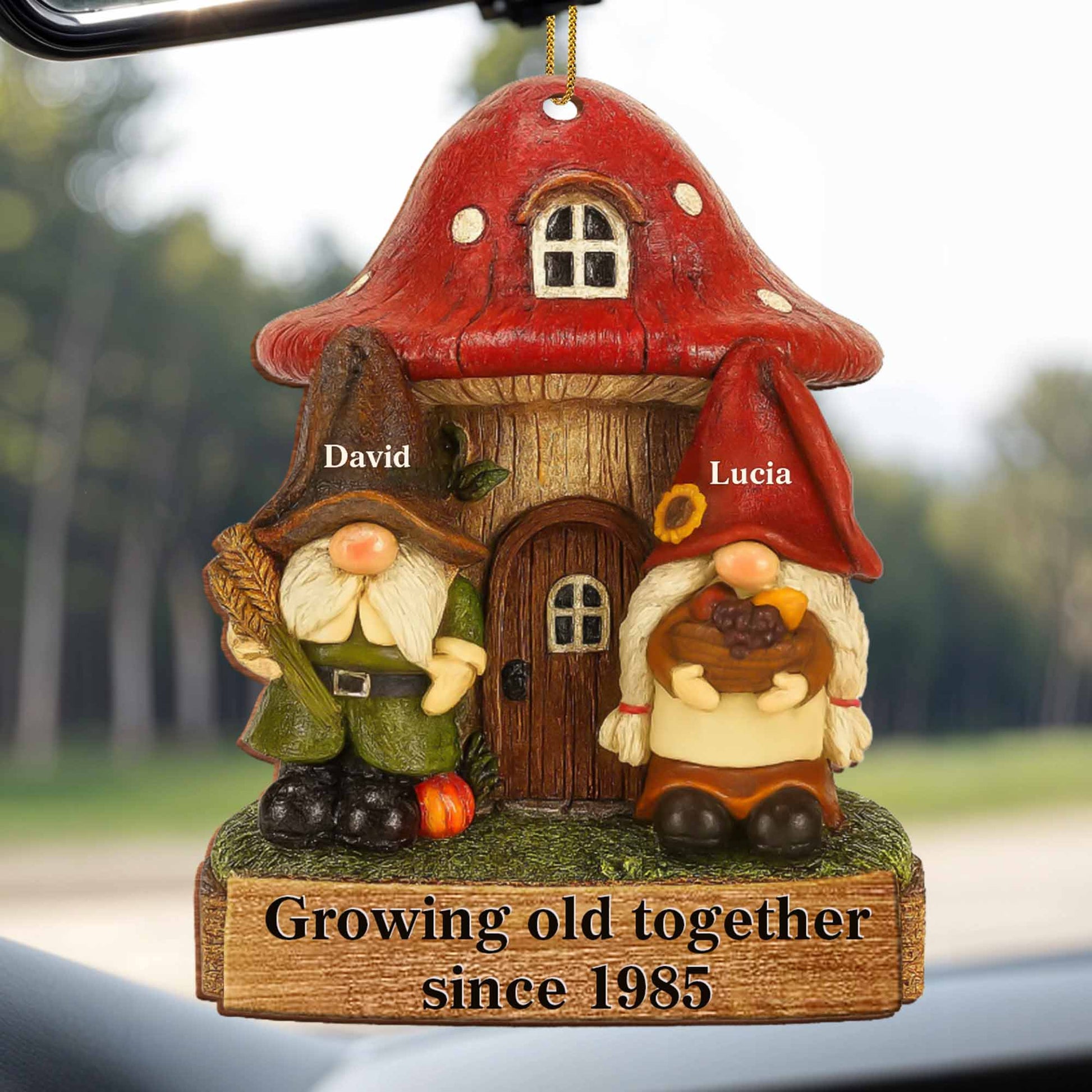 Growing Old Together Gnome Couple Ornament