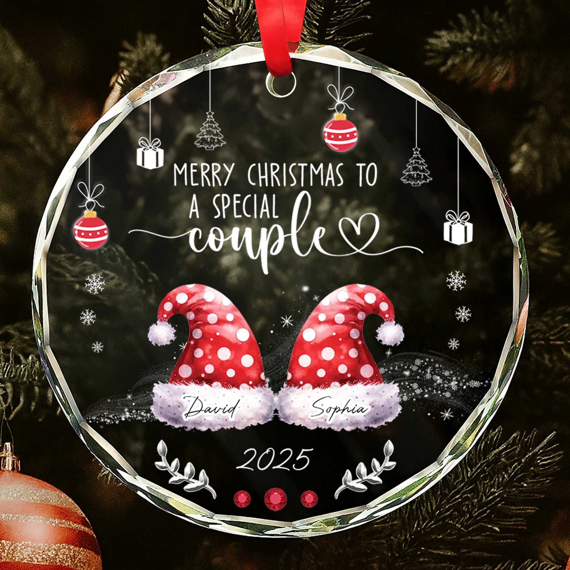 Merry Christmas To A Special Couple With Santa Hats