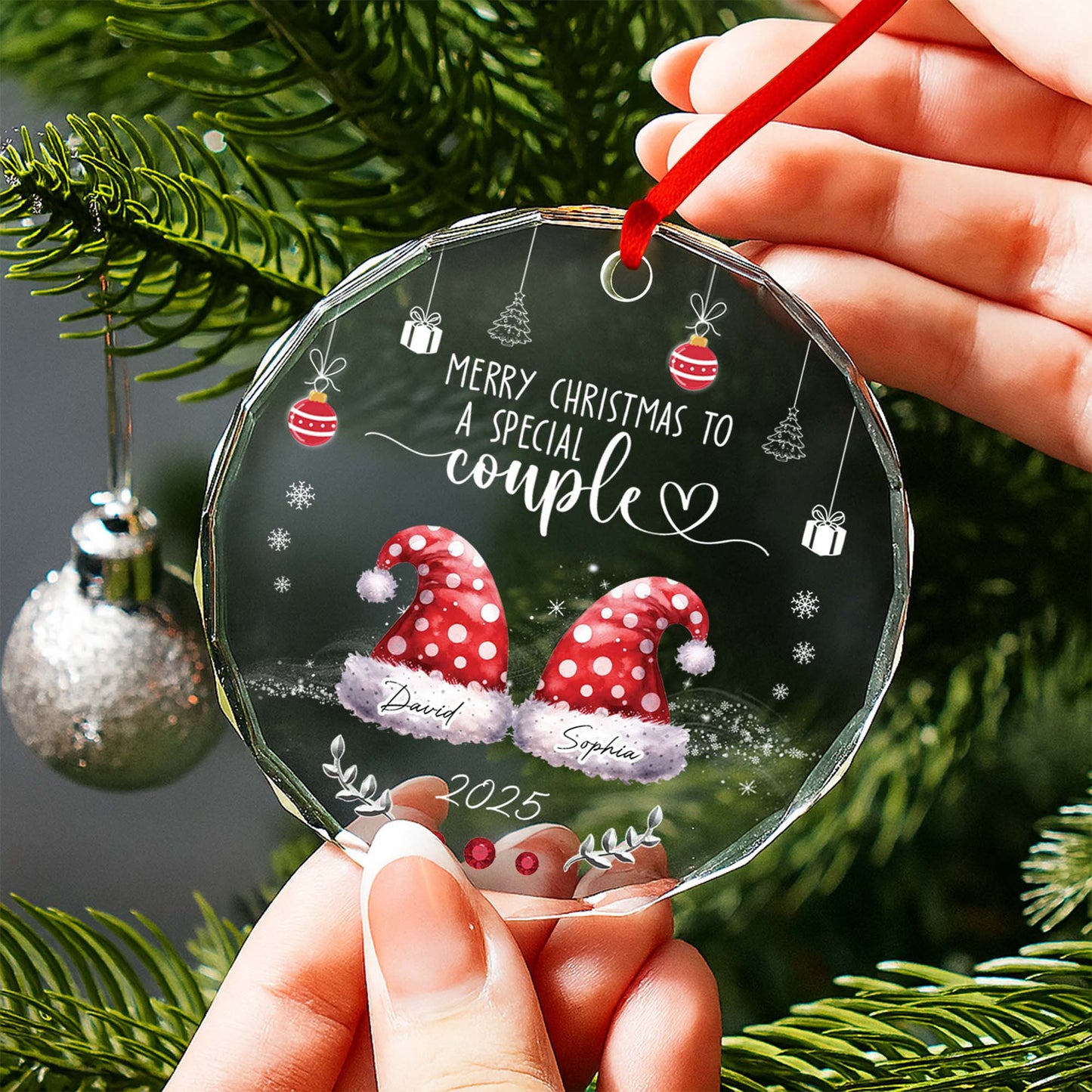 Merry Christmas To A Special Couple With Santa Hats